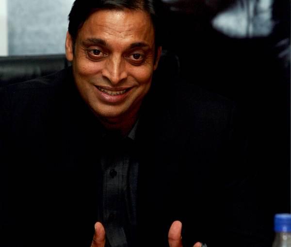 Pakistani cricketer Shoaib Akhtar during release of his autobiography "Shoaib Akhtar Controversially Yours" at a function in New Delhi on Friday. (Photo by Qamar Sibtain/India Today Group/Getty Images)