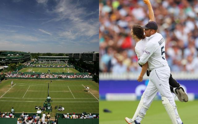 Jonny Bairstow and Wimbledon Tennis Court.