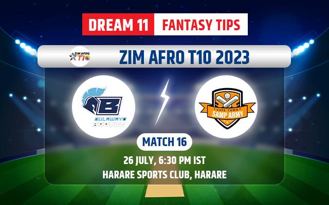 Cape Town Samp Army and Bulawayo Braves Dream11 Team Today