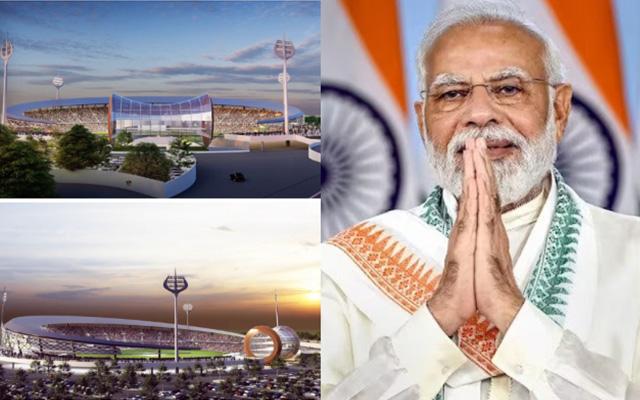 Stadium and Narendra Modi