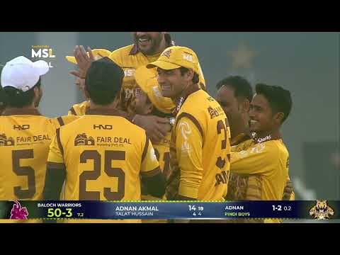 Adnan Siddiqui gets Adnan Akmal for 14 runs, and the Baloch Warriors are in deep trouble