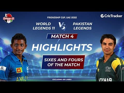 Friendship Cup, UAE 2022: Match 4, World Legends 11 vs Pakistan Legends | Fours & Sixes