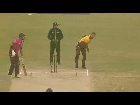Shamyl Hussain's quick fire 16(8) comes to an end as the Pindi Boys are in the game.