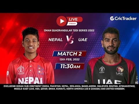 Oman Quadrangular T20I Series - Nepal vs United Arab Emirates Match 2, Live Cricket Streaming