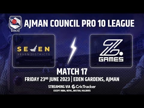 🔴 LIVE: Match 20 | DCC Starlets vs Z Game Strikers | Ajman Council Pro 10 League