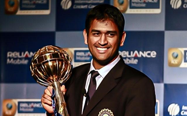 Ms Dhoni with Test Championship mace