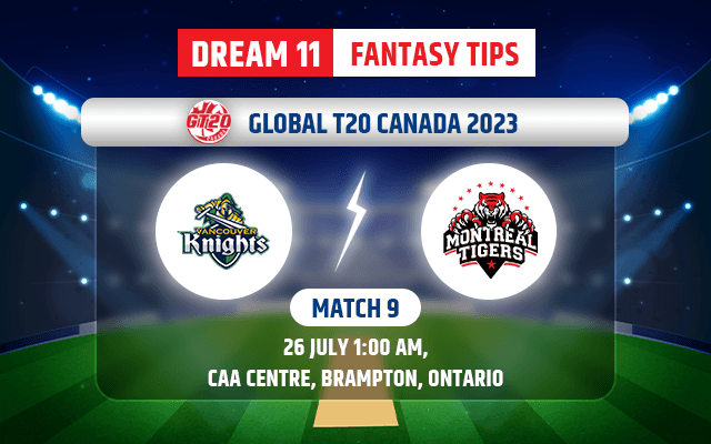 Vancouver Knights vs Montreal Tigers Dream11 Team Today