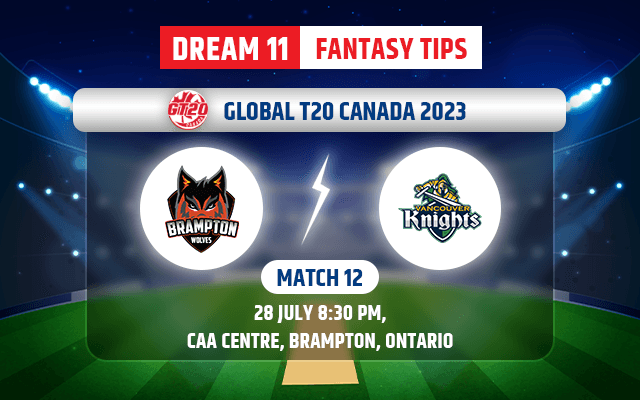 Brampton Wolves vs Vancouver Knights Dream11 Team Today