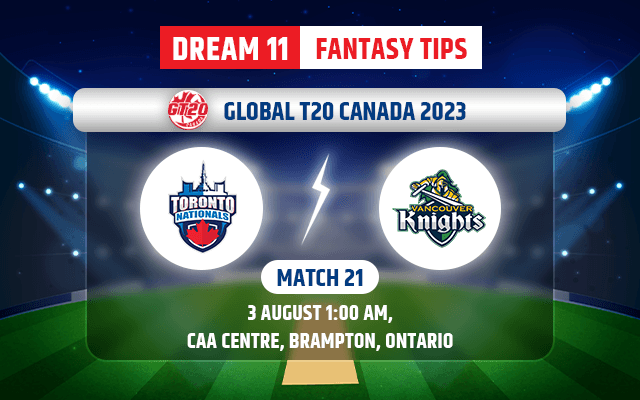 Toronto Nationals vs Vancouver Knights Dream11 Team Today