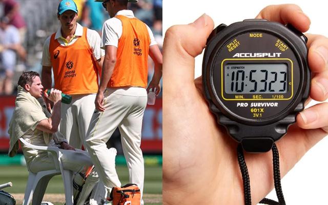 Australian players and Stop watch