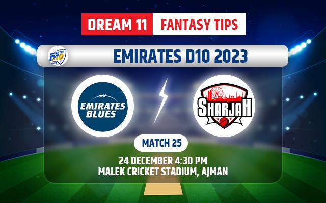 Emirates Blues vs Sharjah Dream11 Team Today