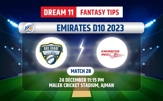 Abu Dhabi vs Emirates Red Dream11 Team Today