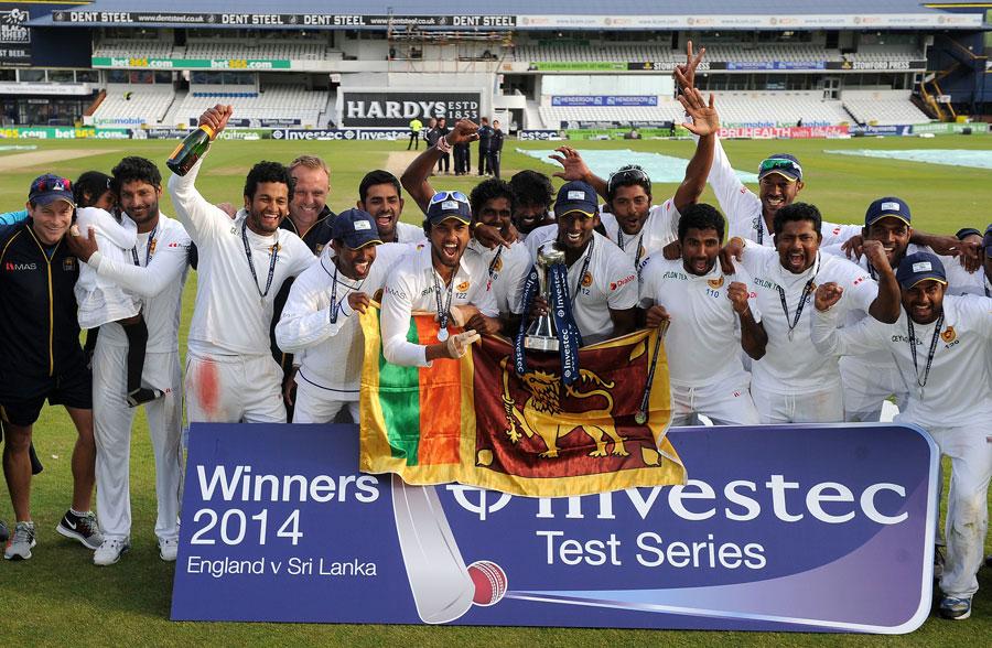 Sri Lanka celebrate in style after a close finish.(Photo: PA)