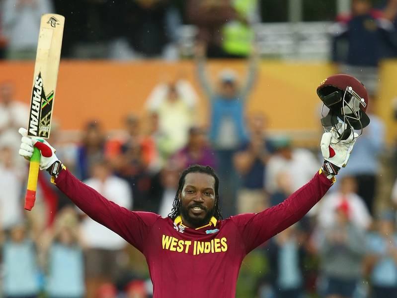 The beefy West Indian opener Chris Gayle became the first non-Indian batman and the fourth batsman overall to score a double century in an ODI fixture. (Photo Source: Getty Images)