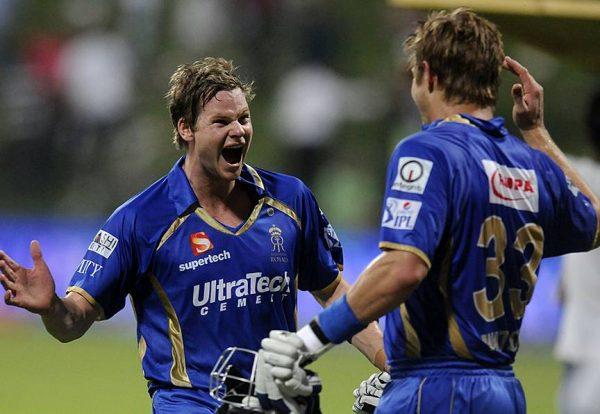 Shane Watson with Steve Smith RR