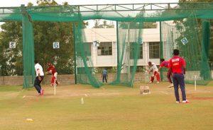 Belagavi Panthers practising on the eve of their opening tie against Mangalore United at the Rajnagar Stadium on Wednesday.