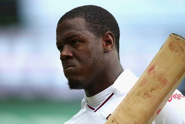 SYDNEY, AUSTRALIA - JANUARY 04: Carlos Brathwaite of West Indies looks dejected after being dismissed by James Pattinson of Australia during day two of the third Test match between Australia and the West Indies at Sydney Cricket Ground on January 4, 2016 in Sydney, Australia. (Photo by Ryan Pierse - CA/Cricket Australia/Getty Images)
