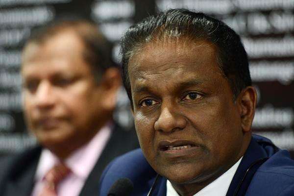 Sri Lanka Cricket President, Thilanga Sumathipala speaks during a press conference in Colombo on July 6, 2016. Sri Lanka's cricket board said it will seek compensation from the World Anti-Doping Agency (WADA) over the wrongful suspension of wicket keeper Kusal Perera. Perera was suspended during Sri Lanka's tour of New Zealand last December after WADA said he had tested positive for a banned substance, a finding the laboratory later revised. / AFP / LAKRUWAN WANNIARACHCHI (Photo credit should read LAKRUWAN WANNIARACHCHI/AFP/Getty Images)
