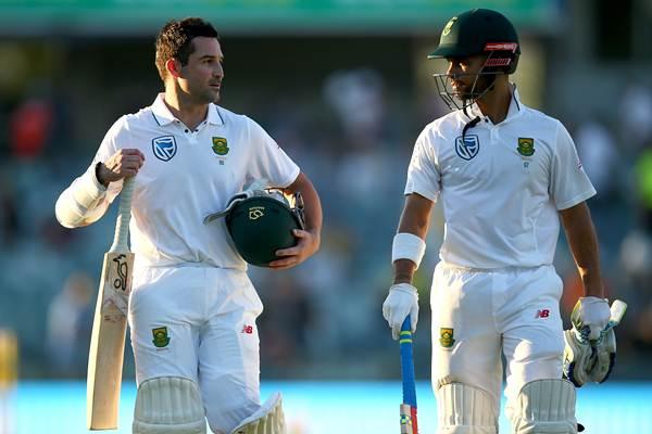 Dean Elgar and Jean-Paul Duminy of South Africa