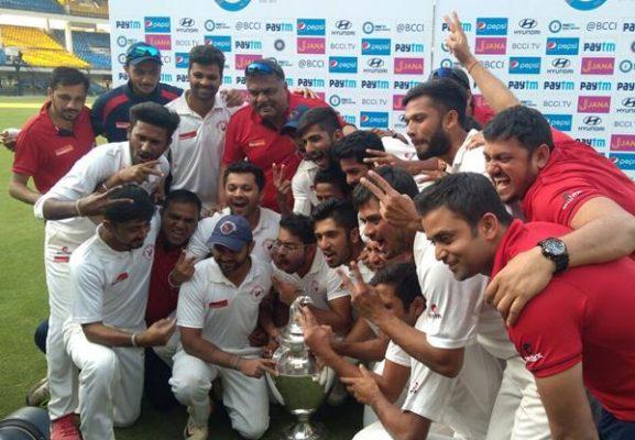 Gujarat team with the Ranji Trophy title