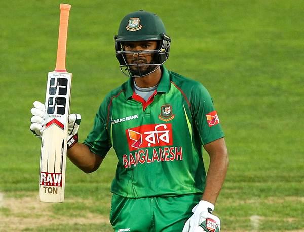 NAPIER, NEW ZEALAND - JANUARY 03: Mahmudullah of Bangladesh celebrates his half century during the first Twenty20 match between New Zealand and Bangladesh at McLean Park on January 3, 2017 in Napier, New Zealand. (Photo by Hagen Hopkins/Getty Images)
