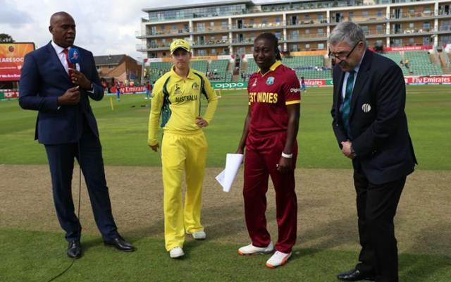 Stafanie Taylor of West Indies and Meg Lanning at the toss