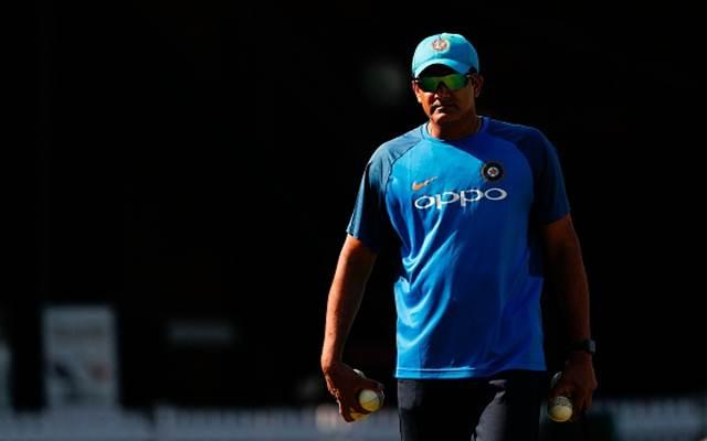 India's head coach Anil Kumble attends a practice session