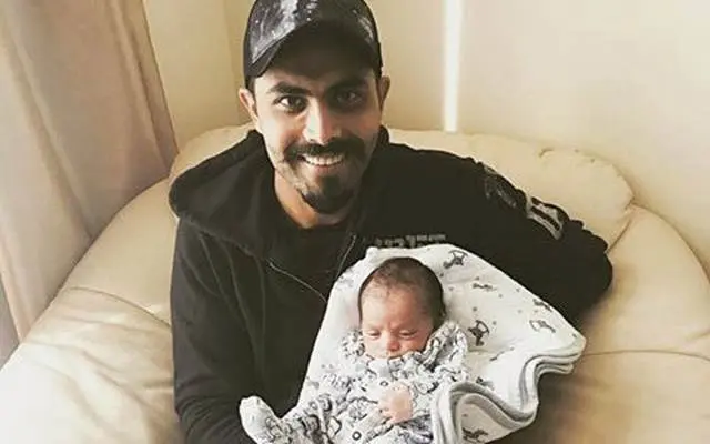 Ravindra Jadeja with his newly born daughter