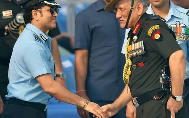 Sachin Tendulkar was made the honorary group captain at the 83rd IAF day in 2015.