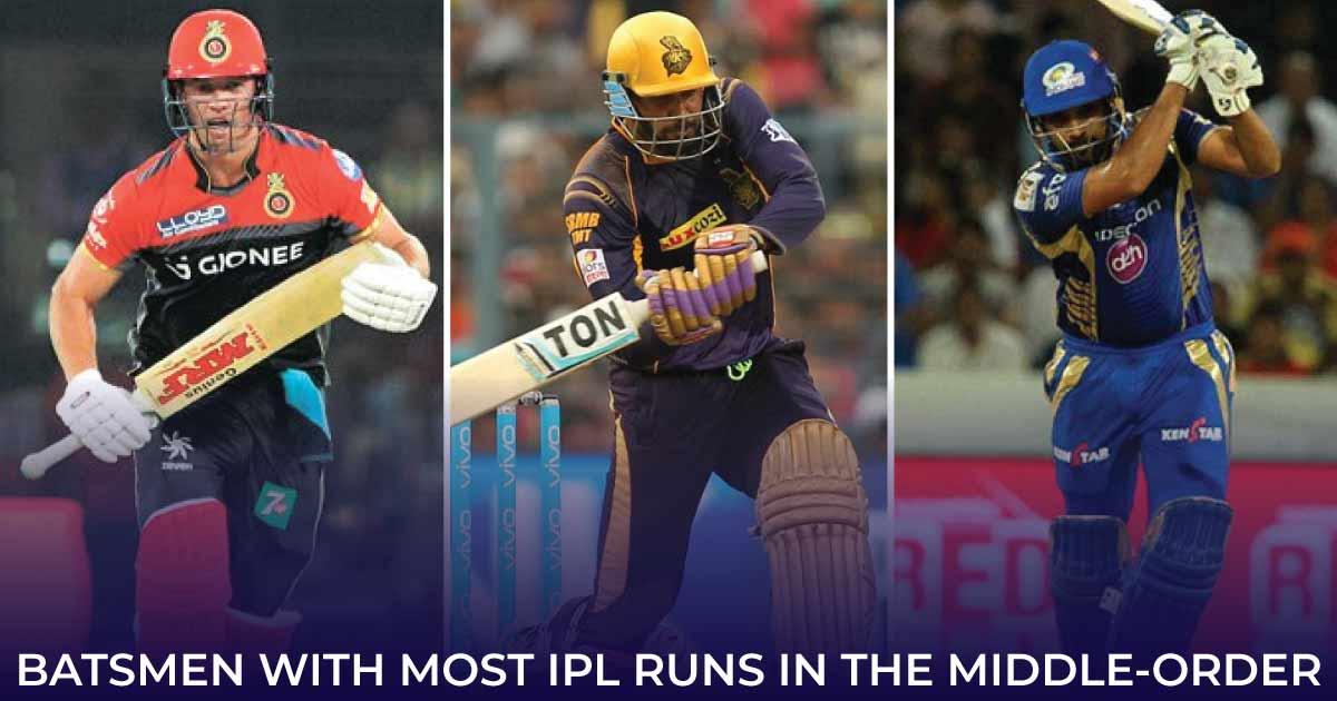 Batsmen with most IPL runs in middle-order