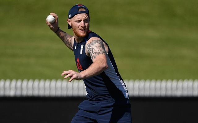 England player Ben Stokes looks on in the nets during an England training session