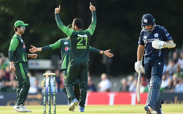 Mohammad Nawaz celebrates a wicket
