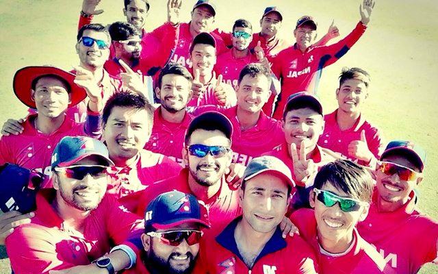 Nepal teammates celebrates their first ever ODI win
