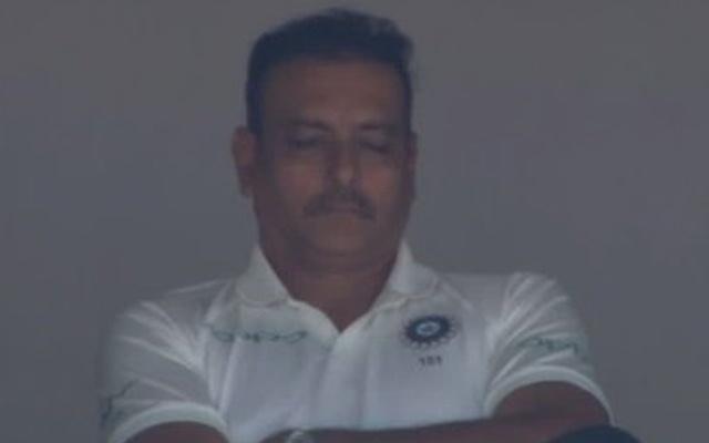 Ravi Shastri was caught napping the dressing room