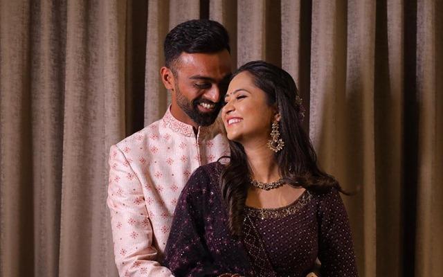 Jaydev Unadkat and his fiancée