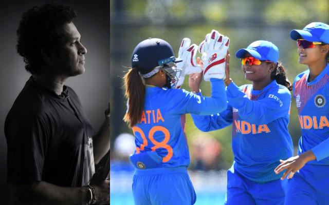 Sachin Tendulkar and India women's team