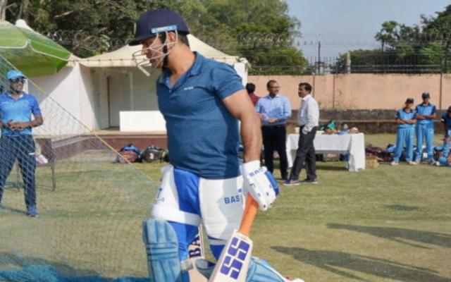 MS Dhoni in Ranchi nets