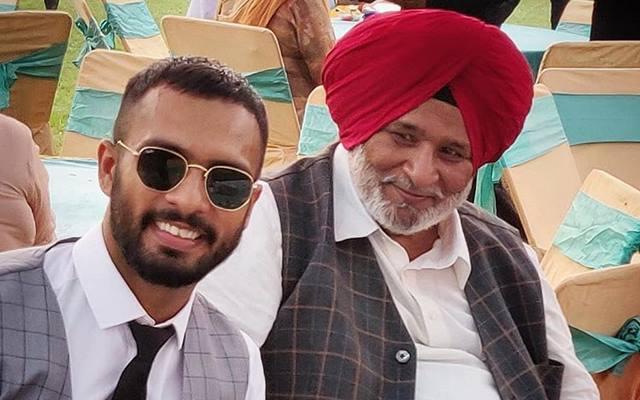Mandeep Singh with his father.