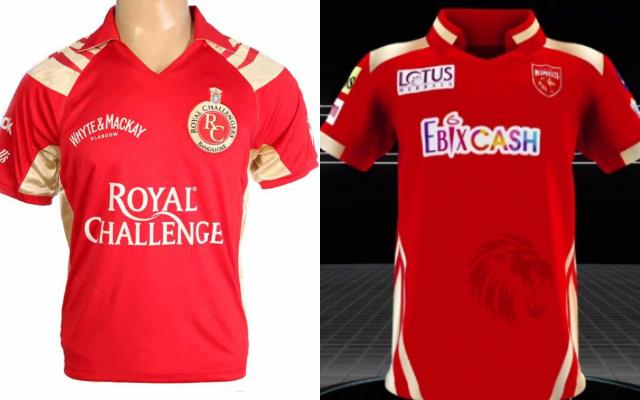 RCB's old jersey and PBKS's new jersey.