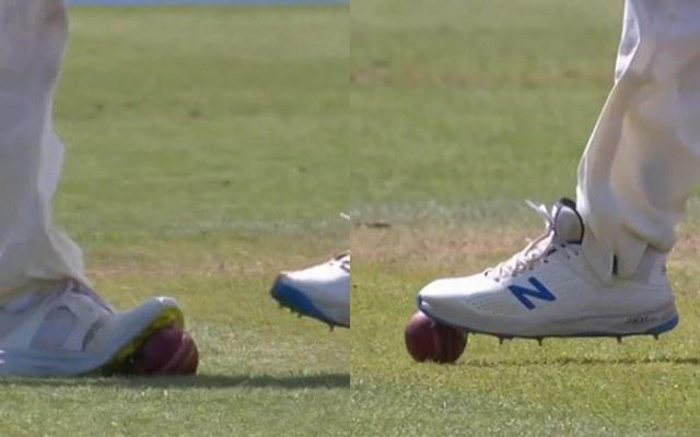 Ball scuffing moment in England vs India Test