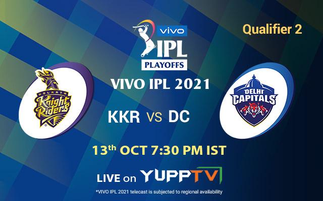 Watch Qualifier 2 of IPL 2021 live on YuppTV and enjoy the contest between Delhi Capitals and Kolkata Knight Riders to grab the ticket to the finale.