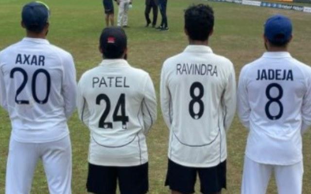 Axar Patel, Ajaz Patel, Rachin Ravindra, and Ravindra Jadeja