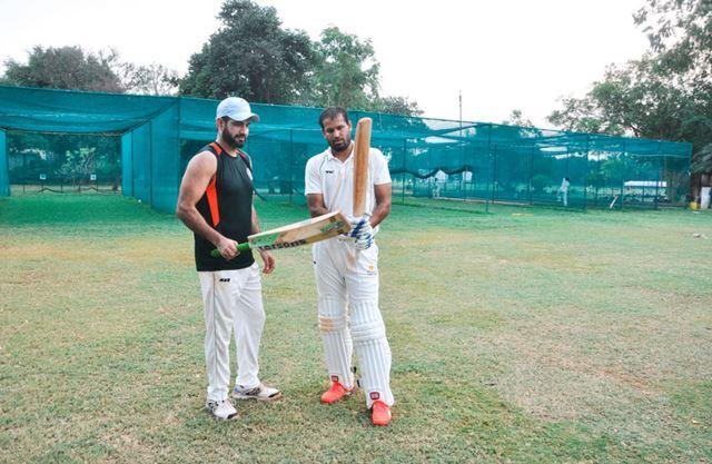Irfan Pathan and Yusuf Pathan at the nets