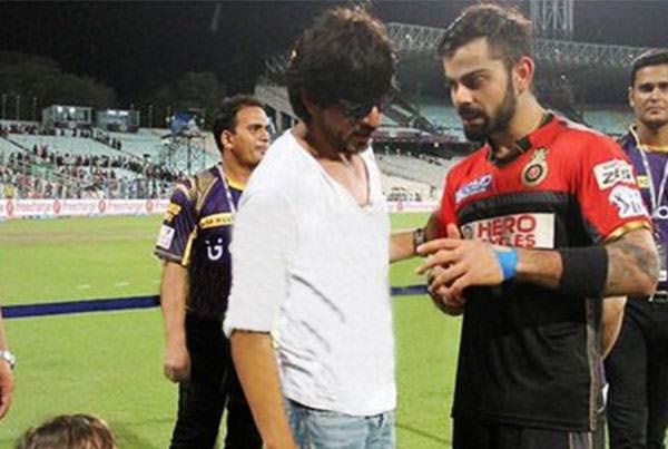 Shah Rukh Khan and Virat Kohli during the IPL swayamvar