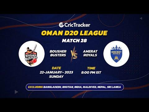 🔴 LIVE: MATCH 28 | Bousher Busters vs Ametrat Royals | Oman D20 2023