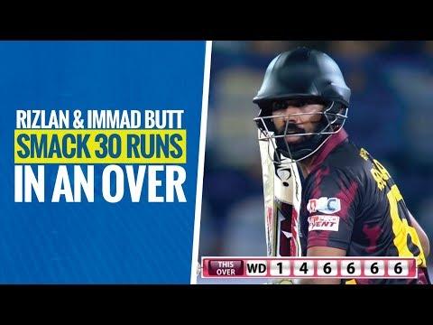 Qatar T10 League: Mohammed Rizlan and Immad Butt smack 30 runs in last over to finish the innings
