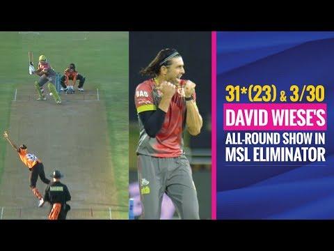 MSL 2019: MSL 2019: David Wiese's splendid all-round show vs Nelson Mandela Bay Giants