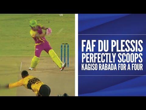 Faf du Plessis perfectly scoops Kagiso Rabada for a four in MSL 2019