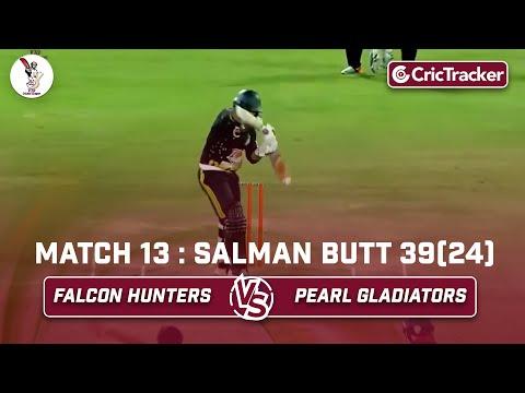Falcon Hunters vs Pearl Gladiators | Salman Butt 39 (24) | Match 13 | Qatar T10 League