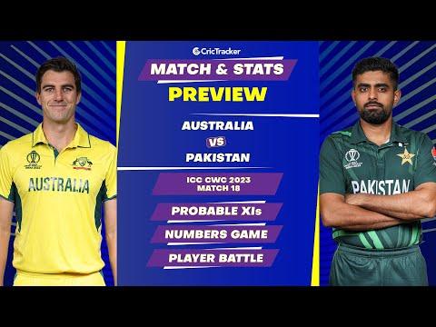 Pakistan vs Australia | ODI World Cup 2023 | Match Stats Preview, Pitch Report, | CricTracker